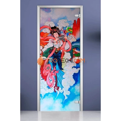 Стеклянная межкомнатная дверь DoorWood с фотопечатью Painting-07, 2000х700 мм