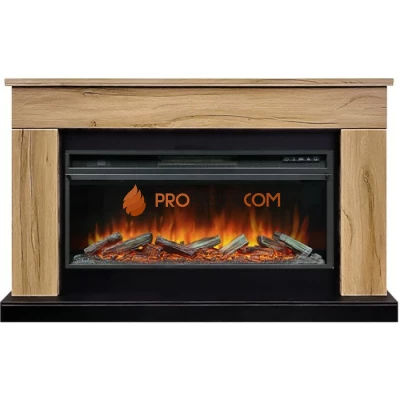 Каминокомплект Royal Flame Bergen (Разборный) - Дуб галифакс (Ширина 1370 мм) с очагом Vision 42 LOG LED