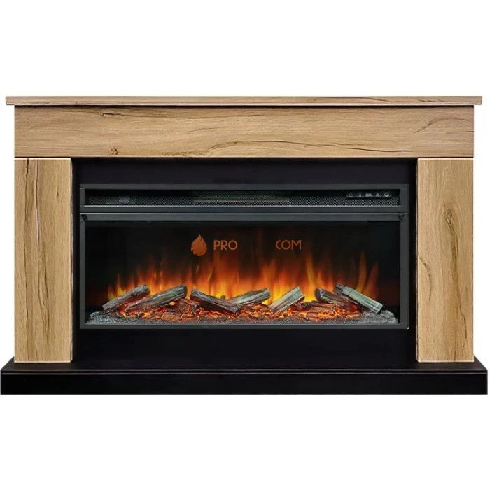 Каминокомплект Royal Flame Bergen (Разборный) - Дуб галифакс (Ширина 1370 мм) с очагом Vision 42 LOG LED