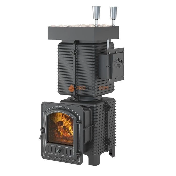 Чугунная печь для бани Эверест Легкий пар Профи Б/В