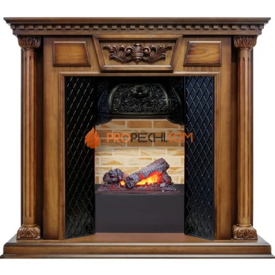 Каминокомплект Dimplex Olympia - Дуб антик / Кирпич с очагом Cassette 400 NH