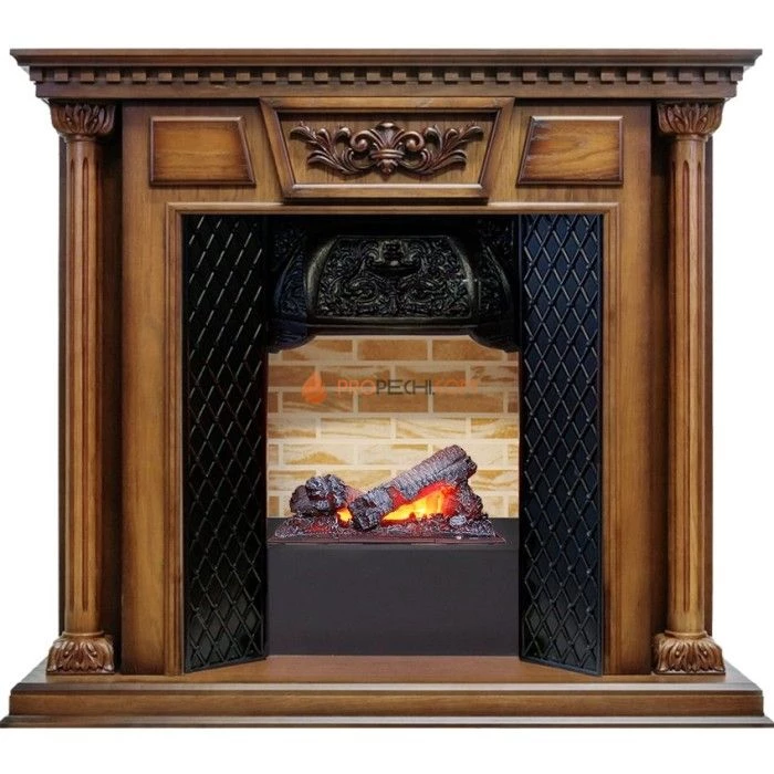 Каминокомплект Dimplex Olympia - Дуб антик / Кирпич с очагом Cassette 400 NH