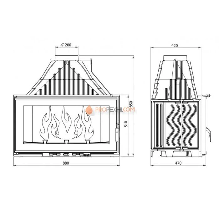 Каминная топка KAWMET W12