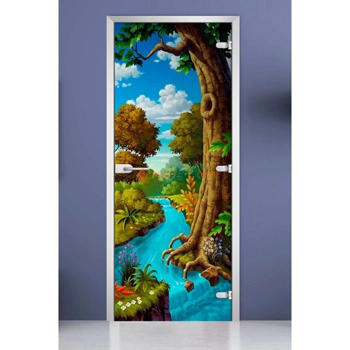 Стеклянная межкомнатная дверь DoorWood с фотопечатью Kids-02, 2000х700 мм