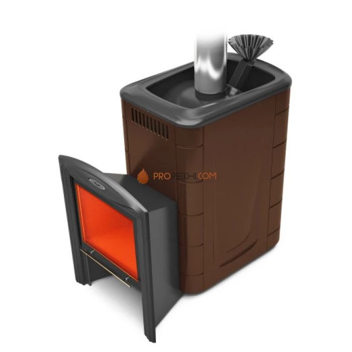 Печь для бани Термофор Гейзер 2014 Inox Витра ЗК шоколад