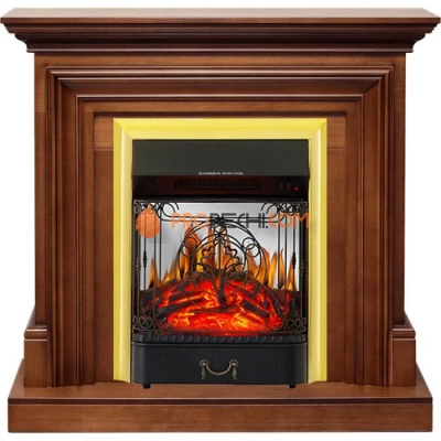 Каминокомплект Royal Flame Bradford - Орех с очагом Majestic FX M Brass