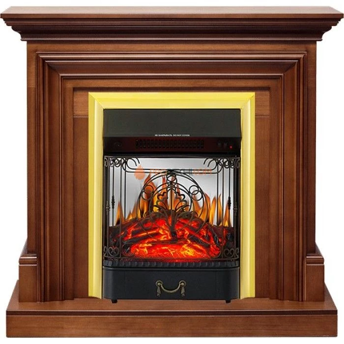 Каминокомплект Royal Flame Bradford - Орех с очагом Majestic FX M Brass