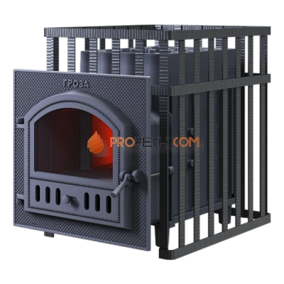 Чугунная печь для бани Гефест Гроза 18П в сетке