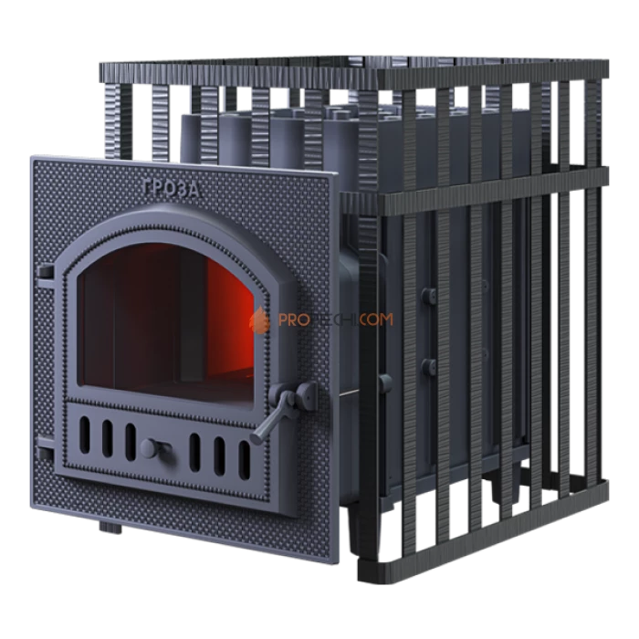 Чугунная печь для бани Гефест Гроза 18П в сетке