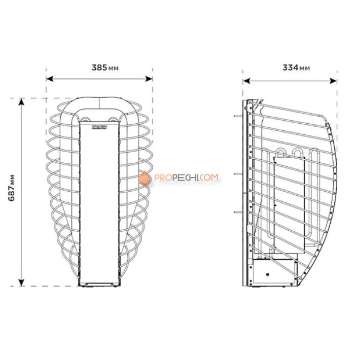 Электрическая печь Harvia Spirit SP90E (в комплекте с камнями R-991) (без пульта)