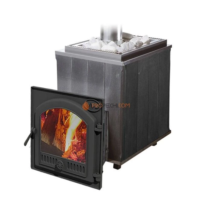 Чугунная печь для бани Инжкомцентр ВВД Калита (змеевик) с чугунной дверцей