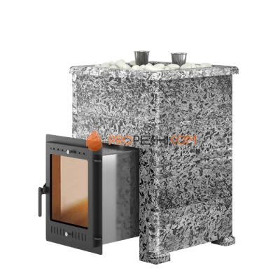 Дровяная печь для бани Эверест Steam Master 30 INOX Пироксенит Элит, S-40