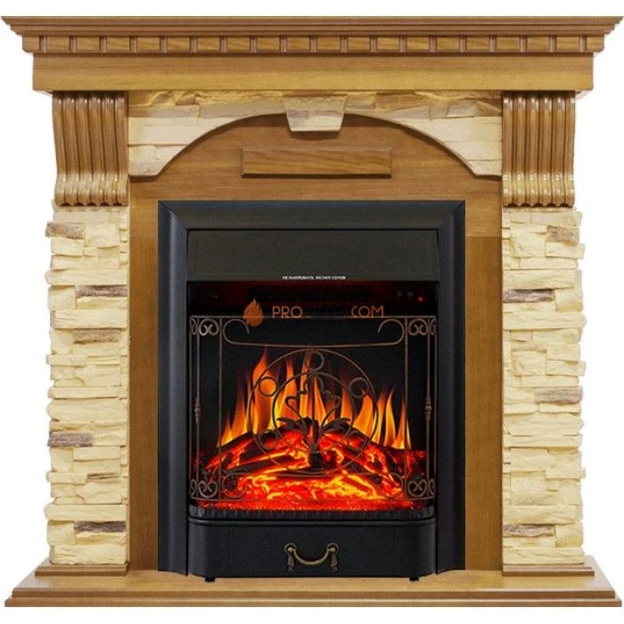 Каминокомплект Royal Flame Dublin - Дуб / Сланец с очагом Majestic FX Black