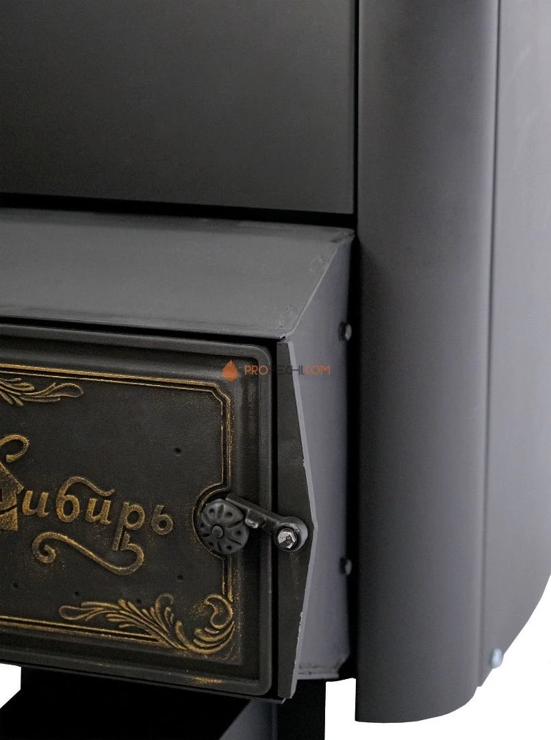 Чугунная банная печь "Сибирь-18" конвекционная с чугунной топочной дверцей