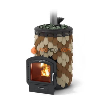 Печь для бани  Термофор Альфа Панголина Лайт Inox ЧДБСЭ ЗК шамот-терракота