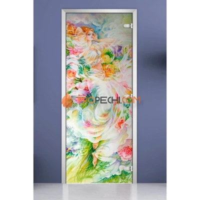 Стеклянная межкомнатная дверь DoorWood с фотопечатью Painting-09, 2000х700 мм