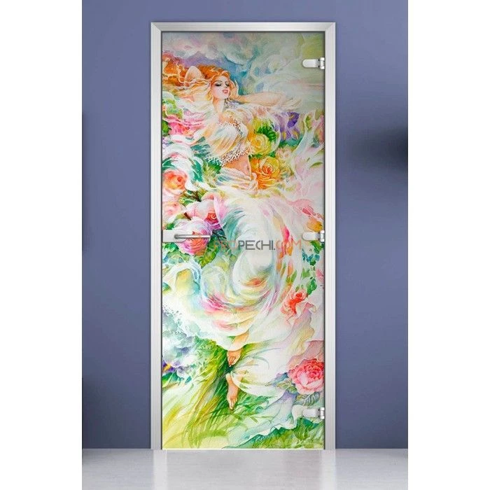 Стеклянная межкомнатная дверь DoorWood с фотопечатью Painting-09, 2000х700 мм