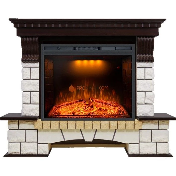 Каминокомплект Royal Flame Pierre - Венге / Белый (Высота 1015мм) с Электрическим очагом Emerald 28