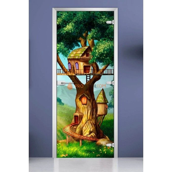 Стеклянная межкомнатная дверь DoorWood с фотопечатью Kids-03, 2000х700 мм