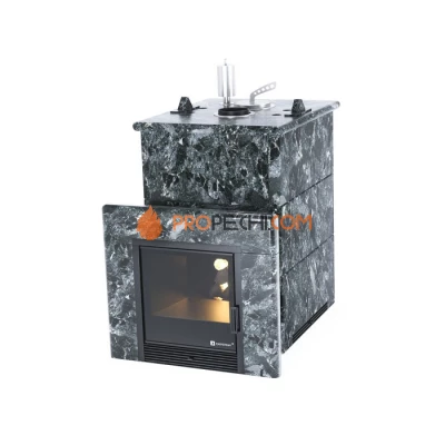 Дровяная печь для бани ИзиСтим Анапа в полноценном кожухе из пироксенита