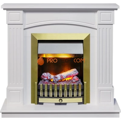 Каминокомплект Dimplex Boston - Белый (Высота 925см) с очагом Danville Antique Brass FB2