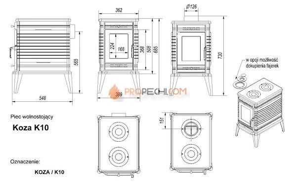 Чугунная печь Kratk Koza/K10/термостат