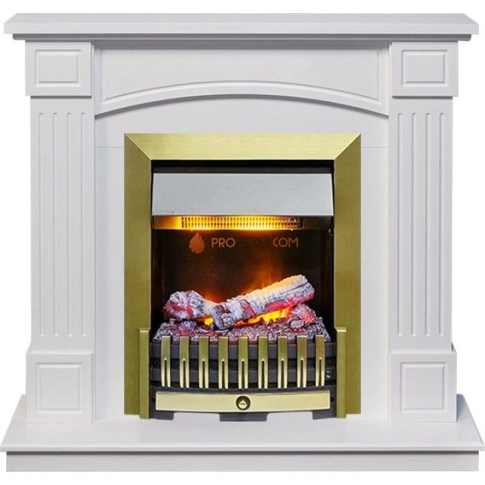 Каминокомплект Dimplex Boston - Белый (Высота 925см) с очагом Danville Antique Brass FB2