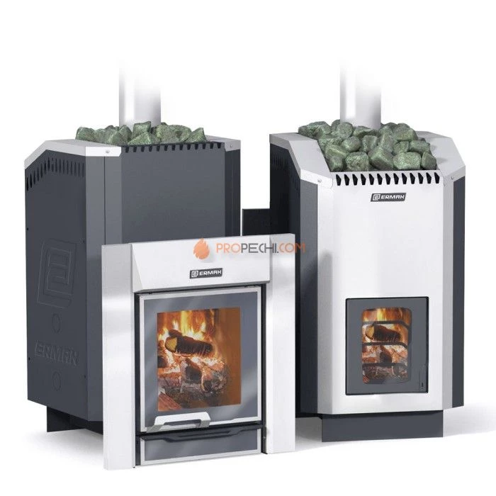 Дровяная печь для бани Ермак 24 Люкс (нержавейка)