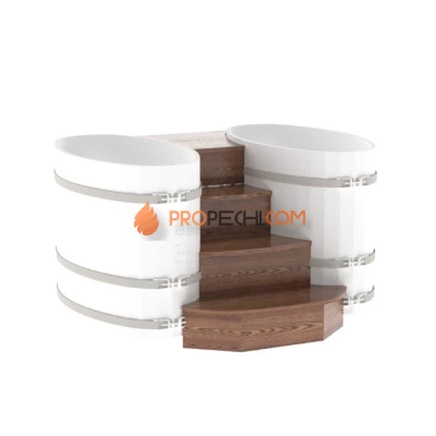Подиум BentWood на 2 купели 0,69х1,31 из мореной лиственницы