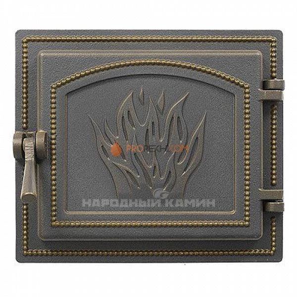 Везувий Дверка каминная 261 (бронза) 250x210 мм