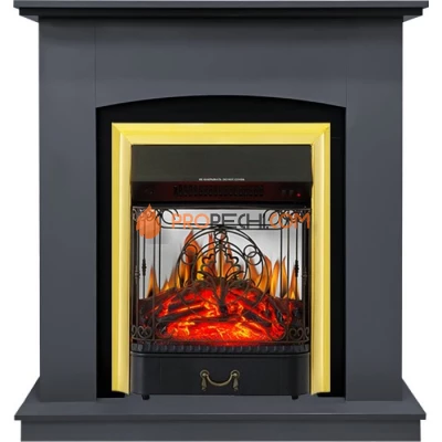 Каминокомплект Royal Flame Barcelona (разборный) - Серый графит с очагом Majestic FX M Brass