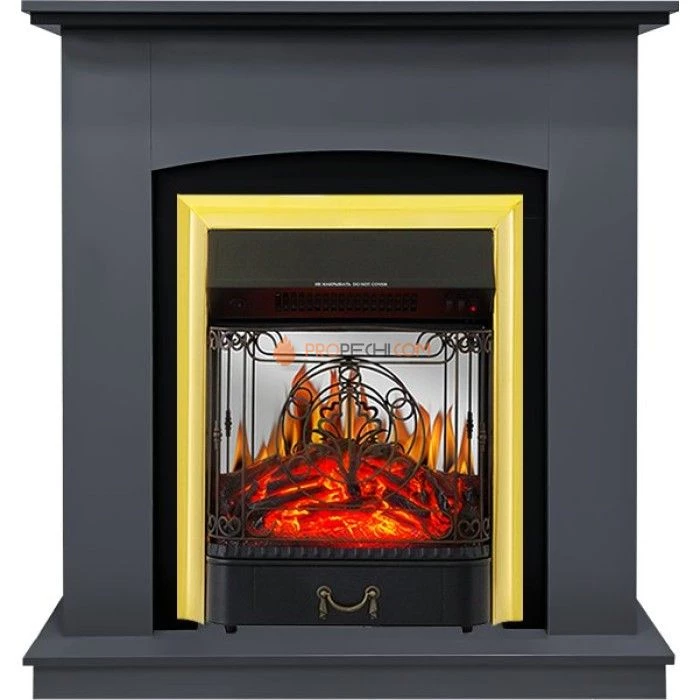 Каминокомплект Royal Flame Barcelona (разборный) - Серый графит с очагом Majestic FX M Brass