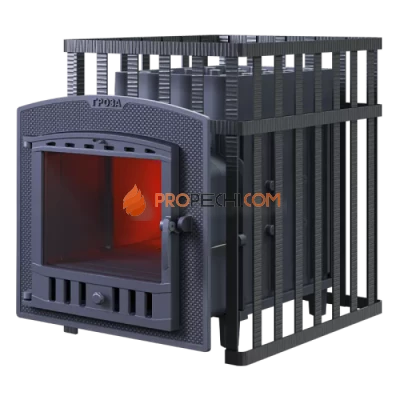 Чугунная печь для бани Гефест Гроза 24П2 в сетке