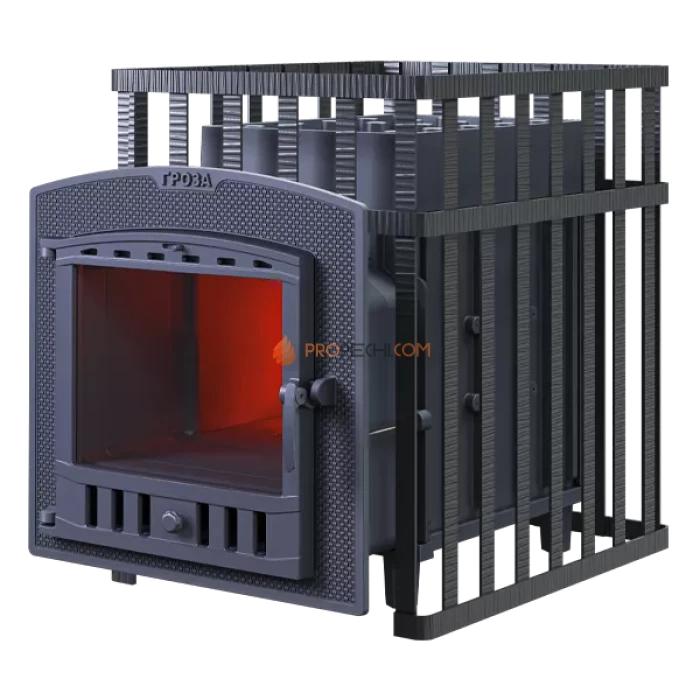 Чугунная печь для бани Гефест Гроза 24П2 в сетке