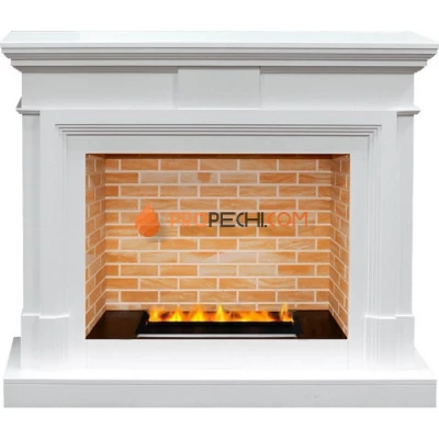 Каминокомплект Dimplex Coventry - Белый / Кирпич с очагом Cassette 400 LNH-INT PS (без дров)
