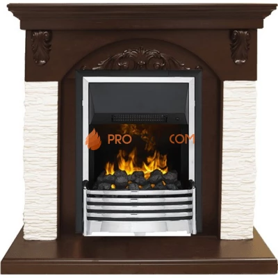 Каминокомплект Dimplex Bern Сланец мелкий белый / Темный дуб с очагом Flagstaff