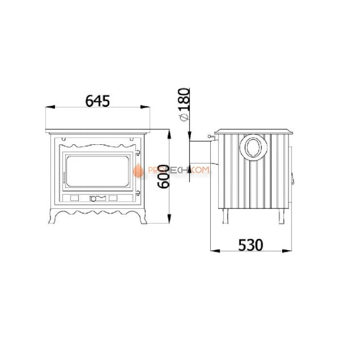 Печь-камин KAWMET (P 2)