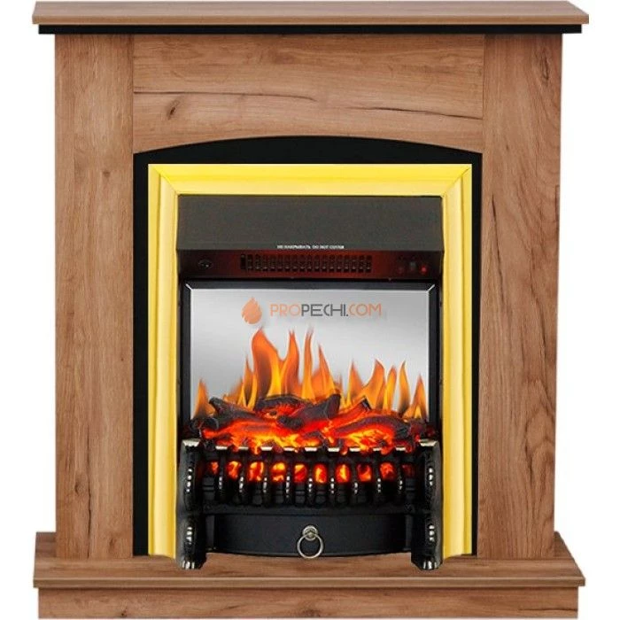 Каминокомплект Royal Flame Barcelona (разборный) - Дуб табачный с очагом Fobos FX M Brass