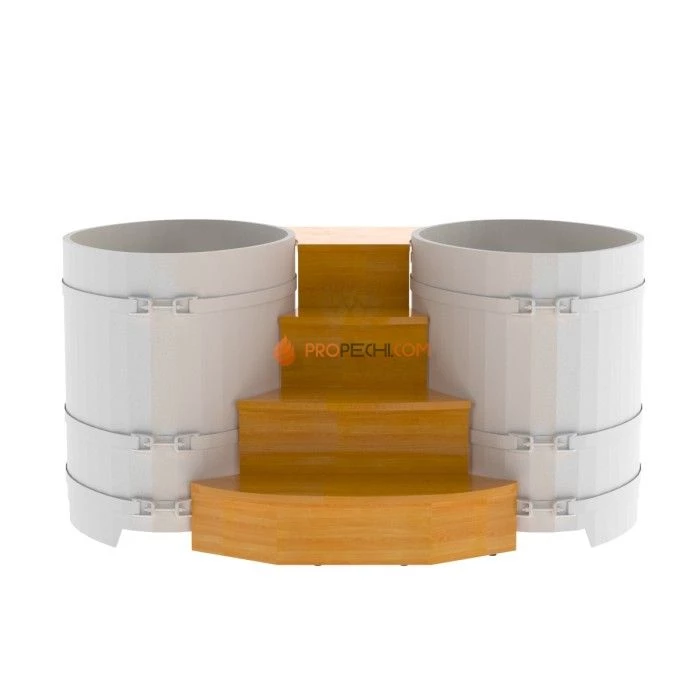 Подиум BentWood на 2 купели 0,8х1,42 из натуральной лиственницы