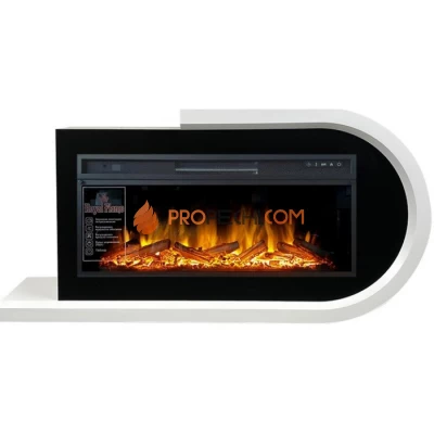 Каминокомплект Royal Flame Basel R - Белый с черным с очагом Vision 42 LOG LED