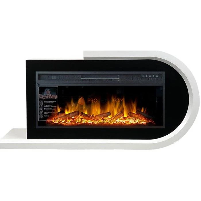 Каминокомплект Royal Flame Basel R - Белый с черным с очагом Vision 42 LOG LED