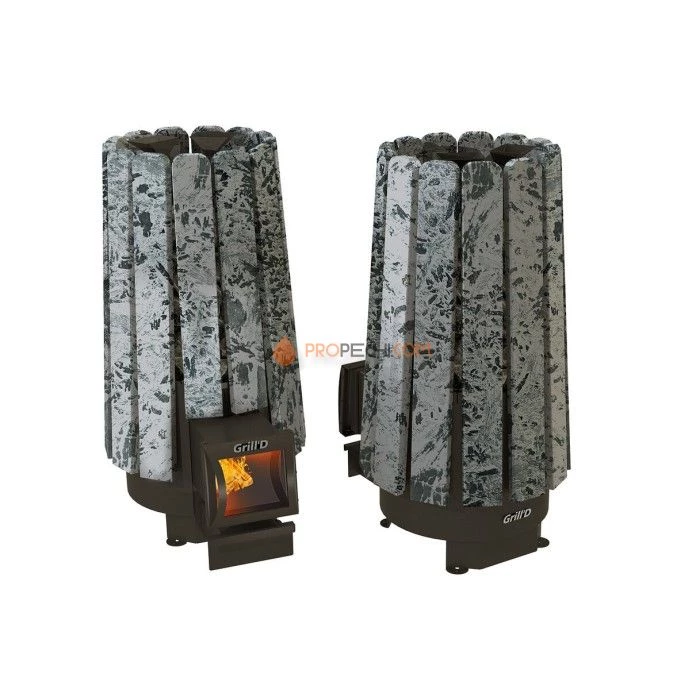 Дровяная банная печь Grill’D Cometa 180 Vega Long Stone Pro (Серпентинит)