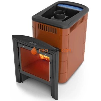 Дровяная печь для бани Термофор Компакт 2013 Inox Витра Б терракота