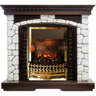 Каминокомплект Dimplex Glasgow - Темный дуб / Белый с очагом Atherton