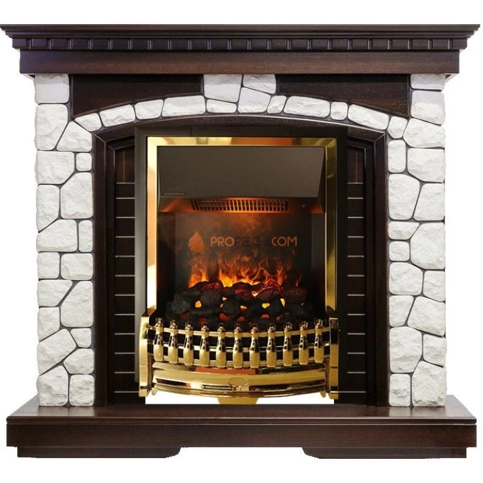 Каминокомплект Dimplex Glasgow - Темный дуб / Белый с очагом Atherton