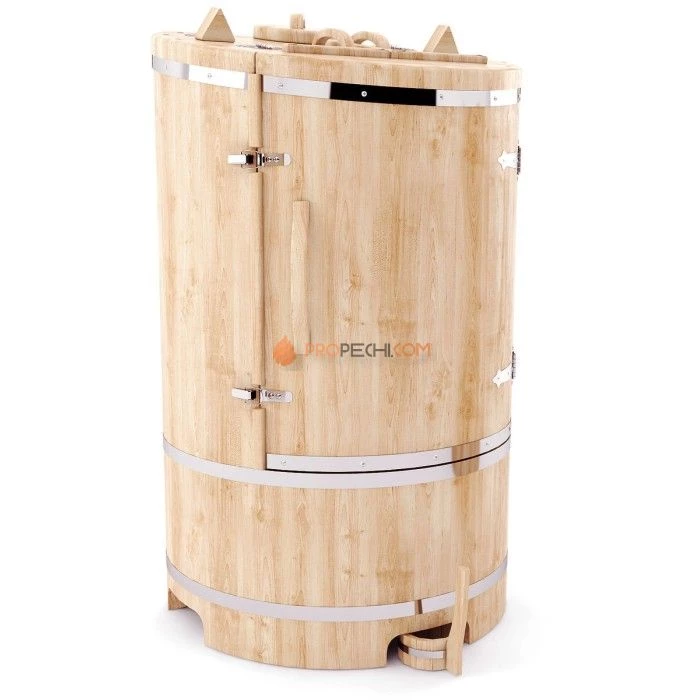 Кедровая бочка НКЗ круглая со скошенной крышкой