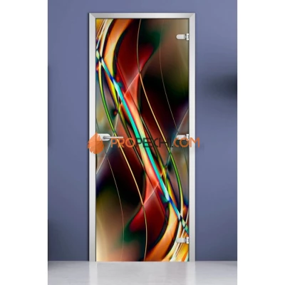Стеклянная межкомнатная дверь DoorWood с фотопечатью Abstraction-15, 2000х600 мм
