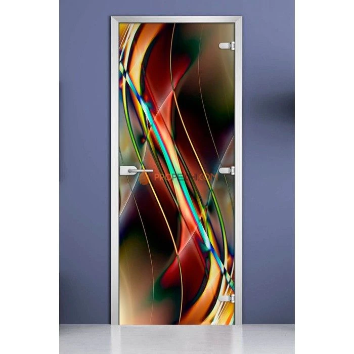 Стеклянная межкомнатная дверь DoorWood с фотопечатью Abstraction-15, 2000х600 мм