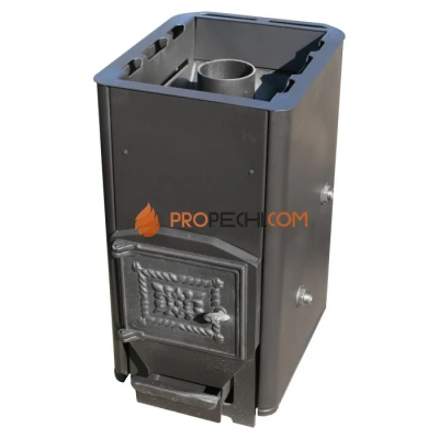 Дровяная печь для бани Варвара Мини с контуром укороченная топка