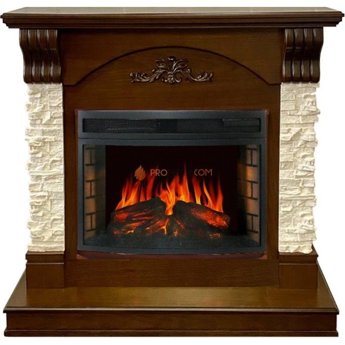 Каминокомплект Royal Flame Prague - Темный дуб/Сланец бежевый с очагом Dioramic 25 LED FX